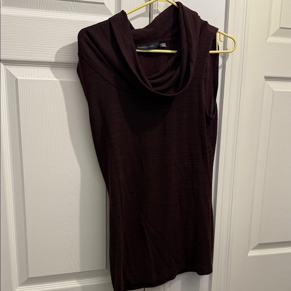 Women's Sleeveless Cowl Neck Top - Dark Purple